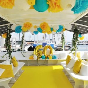 60th birthday decoration on yacht