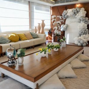 A luxurious yacht interior